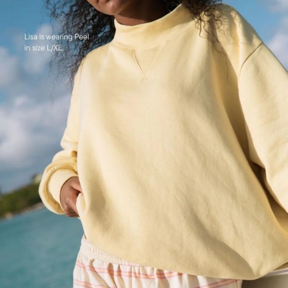 Yellow Relaxed Fit Mock Neck Sweatshirt